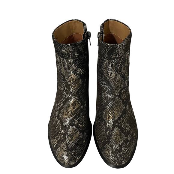Vionic Metallic Snakeskin Suede Kamryn Ankle Boots  Gray Women's Size 7 - Picture 3 of 16